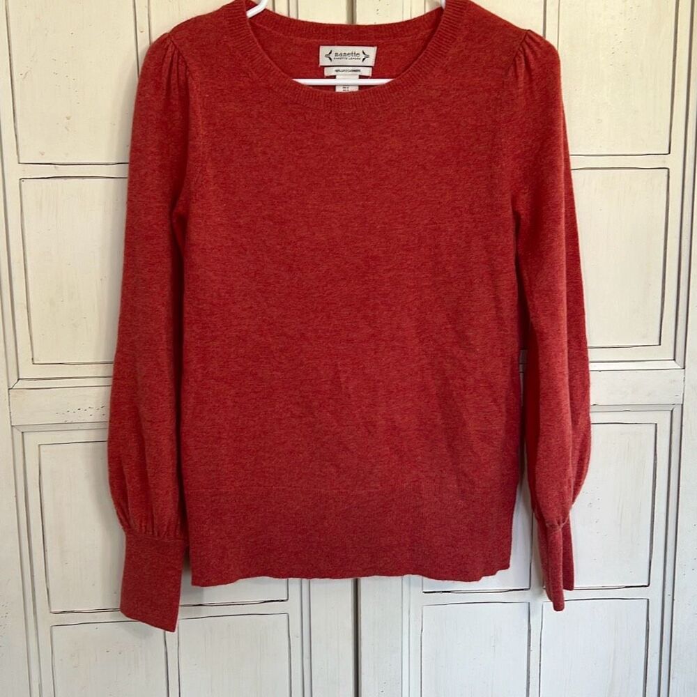 Nanette Lepore Cozy Orange Crew Neck Sweater
